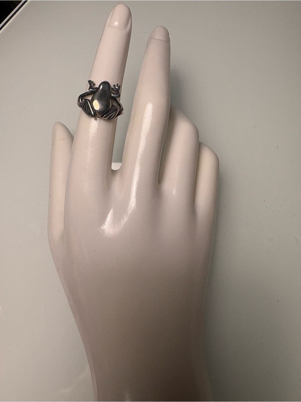Sterling Silver Frog Ring with Adjustable Arms and Legs - Size 5